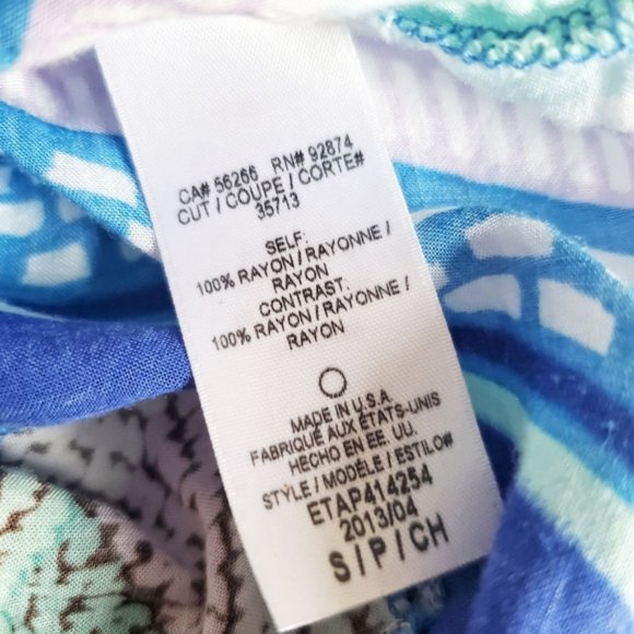 ELLA MOSS Tiki Racerback Tank Ocean Blue S - Picture 9 of 9